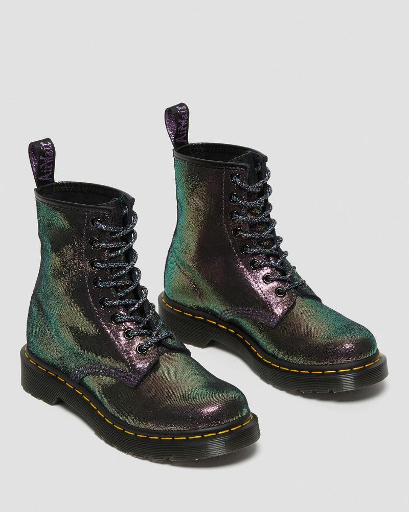 Dr Martens 1460 Disco Iridescent Semsket Skinn Snørestøvletter Dame Lilla | Norge 616XYU